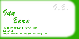 ida bere business card